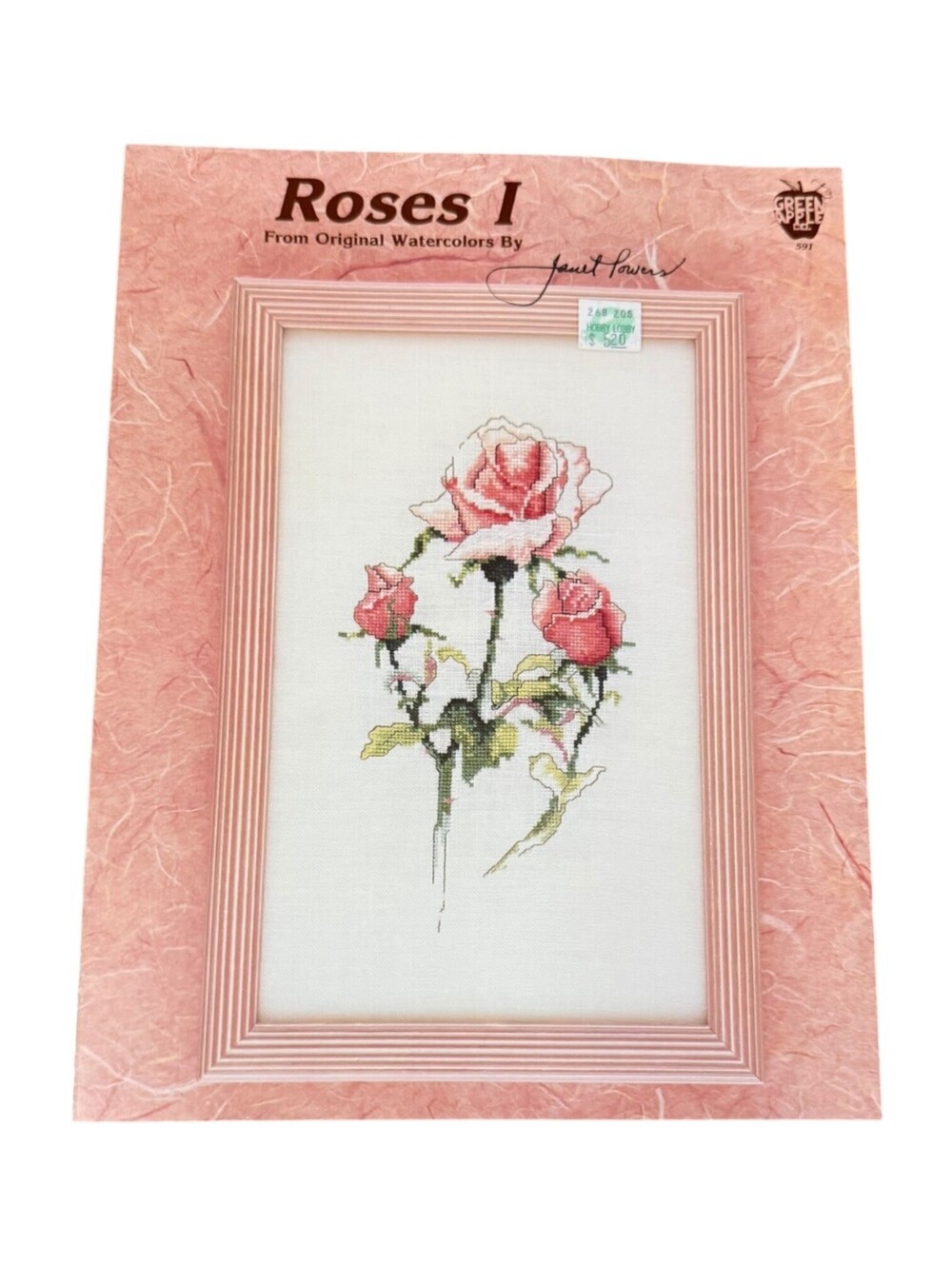 Green Apple Roses I Cross Stitch Pattern Kit
